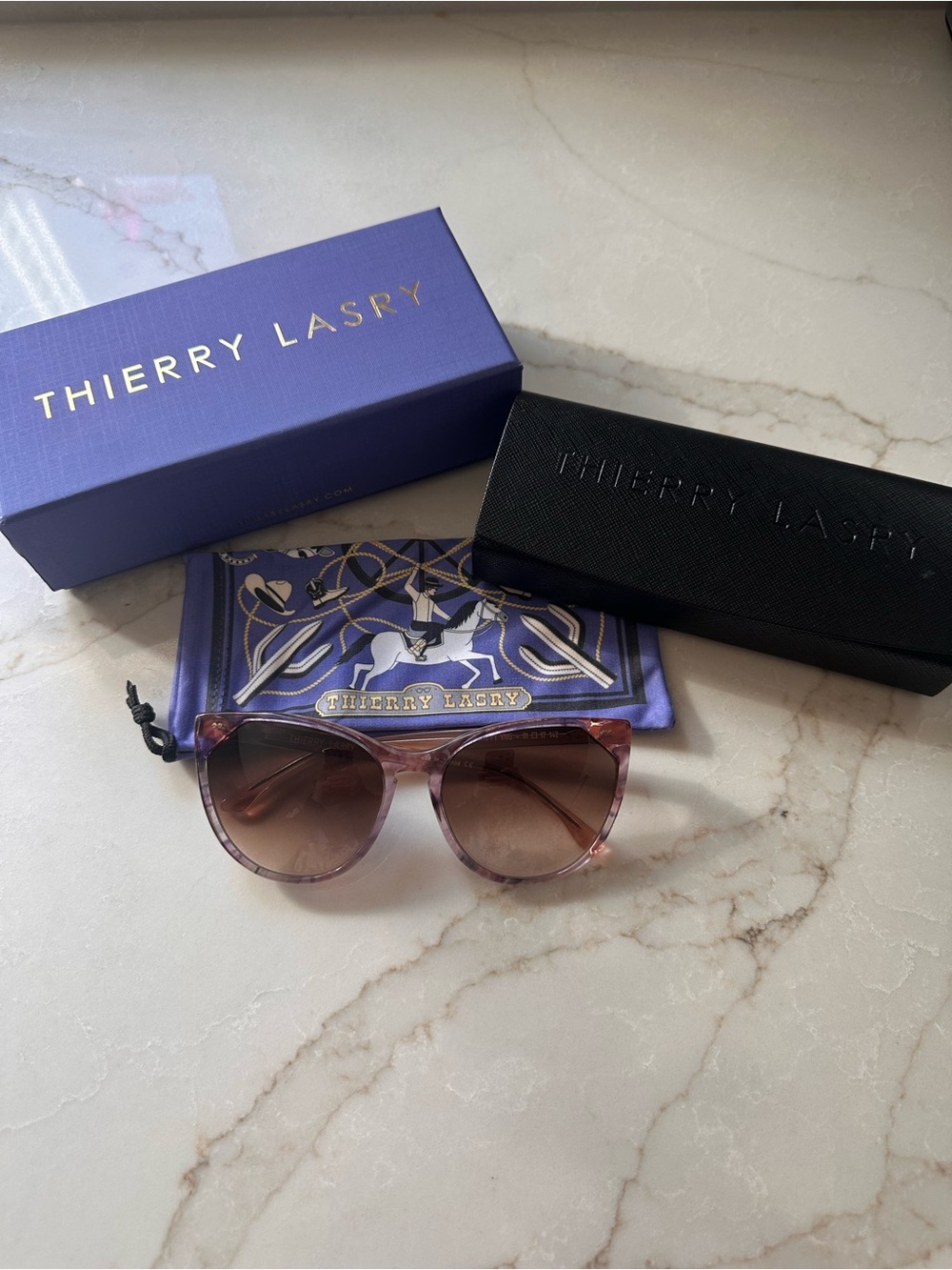 THIERRY LASRY Swappy Cat-Eye Sunglasses with Gradient Brown Lenses